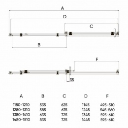 Душевая дверь Veconi раздвижная VN74-130-01-C4 1300x1950,хром,прозрачное