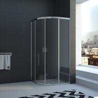 Душевой угол Veconi раздвижной полукруглый RV02-80PL-01-19C1 780x780x1950,хром,прозрачное