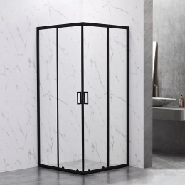 Душевой угол Veconi раздвижной квадратный RV101B-80-01-C6 800x800x1900,черный,прозрачное