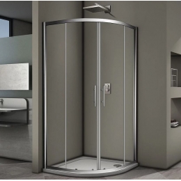 Душевой угол Veconi раздвижной полукруглый RV07-100PL-01-19C3 1000x1000x1900,хром,прозрачное