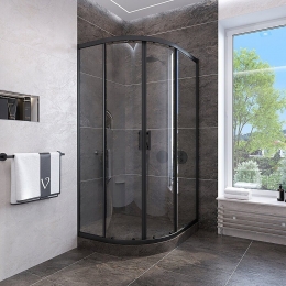 Душевой угол Veconi раздвижной полукруглый RV07-80PL-01-19C3 800x800x1900,хром,прозрачное