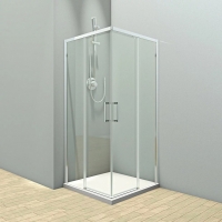 Душевой угол Veconi раздвижной квадратный RV47-80-01-C4 800x800x1950,хром,прозрачное