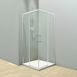 Душевой угол Veconi раздвижной квадратный RV29-80K-01-19C3 800x800x1900,хром,прозрачное