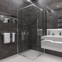 Душевой угол Veconi раздвижной квадратный RV83-100-01-C5 1000x1000x1950,браш.алюм.,прозрачное