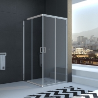 Душевой угол Veconi раздвижной квадратный RV11-90-01-C5 900x900x1950,хром,прозрачное