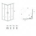Душевой угол Veconi раздвижной квадратный RV11-90-01-C5 900x900x1950,хром,прозрачное