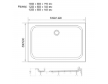 Душевой поддон Veconi прямоугольный Tezeo acrylic 1000x800x140 мм