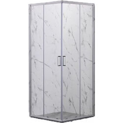 Душевой угол Veconi раздвижной квадратный RV101-80-01-C6 800x800x1900,хром,прозрачное