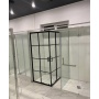Душевой угол Veconi раздвижной квадратный RV09-80-11-C5 800x800x1950,черный,принт клетка