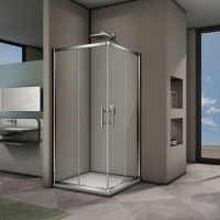 Душевой угол Veconi раздвижной квадратный RV29-90K-01-19C3 1000x1000x1900,хром,прозрачное