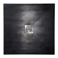 Душевой поддон Veconi квадратный Tezeo wood 900x900x30 мм черный