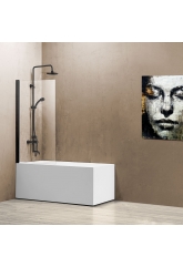 Шторка на ванну Vincea VSB-11800CLB 800х1400 черный прозрачное new