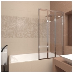 Шторка на ванну Veconi складная правая PL73R-120-01-19C4 1200x1500,хром,прозрачное