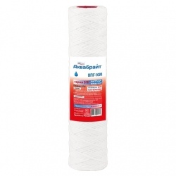 Картридж 10"ВВ на 10мкм Аквабрайт Slim Line веревочный хлопок для горячей воды