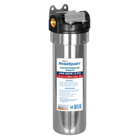 Фильтр магистральный Аквабрайт Slim Line 10, 1/2, нержавеющая сталь, пластиковая крышка