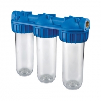 Фильтр магистральный тройной 3/4" PP+UDF+CTO Аквастиль