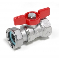 Кран шаровой с накидной гайкой 1/2"ВР х 1/2" Giacomini бабочка красная