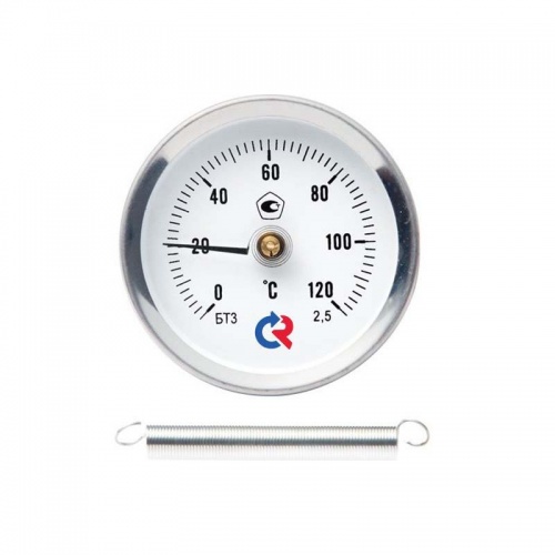 Термометр накладной РОСМА БТ-30.010, 63мм, 120°C, класс 2,5, с пружиной, биметаллический купить в интернет магазине Санрай73