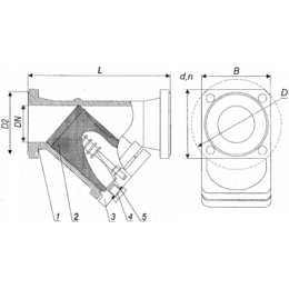 Фильтр чугунный фланцевый ФМФ Ру-16 Ду-50