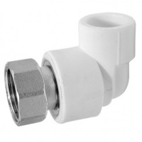 Угольник 32 мм х 1 1/4"накидная гайка PP-R белый, для полипропиленовых труб