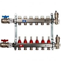 Коллекторная группа Stout SMS-0907 1"х3/4" 6 выходов, с расходомерами