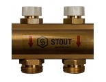 Коллекторная группа Stout SMB-0468 1"х3/4" 8 выходов, без расходомеров