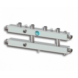 Гидравлический коллектор Север KM2+1 Aisi горизонтальный до 70 кВт, 3 контура, сталь нержавеющая