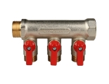 Коллектор распределительный Stout SMB-6200 3/4"х1/2" с 3 отводами, шаровые краны красные ручки
