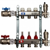 Коллекторная группа Stout SMS-0907 1"х3/4" 3 выхода, с расходомерами