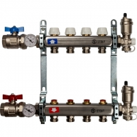 Коллекторная группа Stout SMS-0912 1"х3/4" 4 выхода, без расходомеров