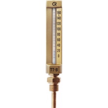 Термометр жидкостный РОСМА ТТ-В, 150мм, погружная часть 50мм, 160°C, 1/2", анодированный алюминий