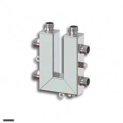 Гидравлический коллектор Север KLK2 Aisi кольцевой до 50 кВт, 2 контура, сталь нержавеющая