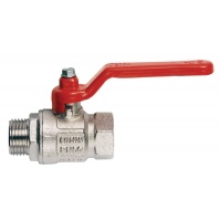 Кран шаровой Itap 091 1 1/2"вр х 1 1/2"нр, прямой, полнопроходной, ручка-рычаг красная