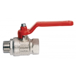 Кран шаровой Itap 091 1 1/2"вр х 1 1/2"нр, прямой, полнопроходной, ручка-рычаг красная