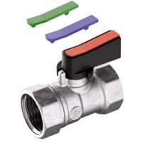 Кран шаровой 1/2"ВР/ВР Giacomini флажок, цветные вставки