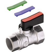Кран шаровой 1/2"ВР/НР Giacomini флажок, цветные вставки