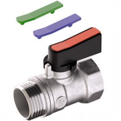 Кран шаровой 1/2"ВР/НР Giacomini флажок, цветные вставки