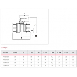 Кран шаровой 1/2"ВР/НР Giacomini флажок, цветные вставки