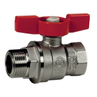 Кран шаровой 1/2"ВР/НР Giacomini полнопроходной бабочка красная