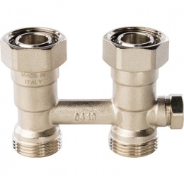 Узел нижнего подключения радиатора прямой 3/4" Stout с регулируемым байпасом