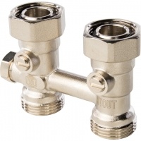 Узел нижнего подключения радиатора прямой 3/4" Stout с регулируемым байпасом