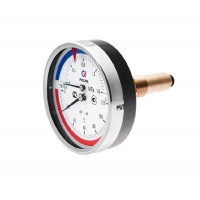 Термоманометр аксиальный РОСМА ТМТБ-31T.2, 80мм, 1,6MPa, 150°C, 1/2", класс 2.5, шток 64мм