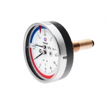 Термоманометр аксиальный РОСМА ТМТБ-31T.2, 80мм, 1,6MPa, 150°C, 1/2", класс 2.5, шток 64мм