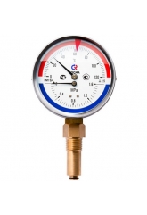 Термоманометр радиальный РОСМА ТМТБ-31Р.1, 80мм, 1,6MPa, 150°C, 1/2", класс 2.5, шток 46мм