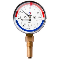 Термоманометр радиальный РОСМА ТМТБ-31Р.1, 80мм, 1,6MPa, 150°C, 1/2", класс 2.5, шток 46мм