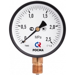 Манометр радиальный РОСМА ТМ-510P.00, 100мм, 1,0MPa, M20×1,5, класс 1.5