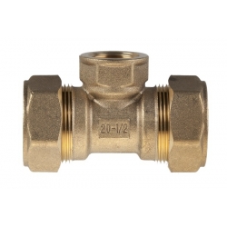 Тройник Hydrosta 20мм х 1/2"вр х 20мм, для нержавеющей гофротрубы