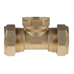 Тройник 25мм х 1"вр х 25мм Hydrosta, для нержавеющей гофротрубы