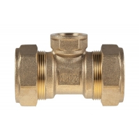 Тройник 25мм х 1/2"вр х 25мм Hydrosta для нержавеющей гофротрубы