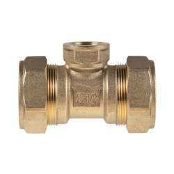 Тройник 25мм х 1/2"вр х 25мм Hydrosta для нержавеющей гофротрубы